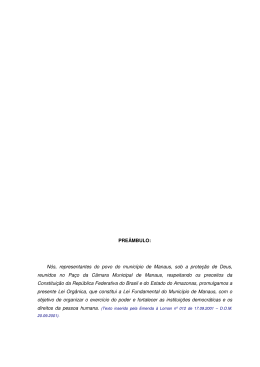 Lei Org&acirc;nica do Munic&iacute;pio de Manaus