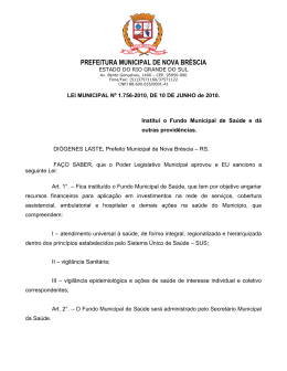 LEI MUNICIPAL N&ordm; 1 - Prefeitura Municipal de Nova Br&eacute;scia