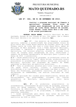 PROJETO DE LEI Nº 001/97 - Prefeitura Municipal de Mato Queimado