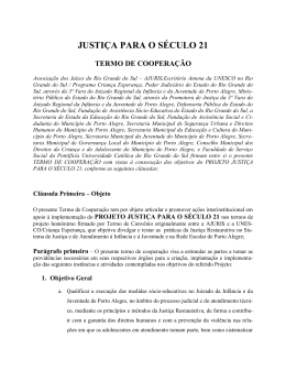 JUSTIÇA PARA O SÉCULO 21 - Centro de Apoio Operacional das