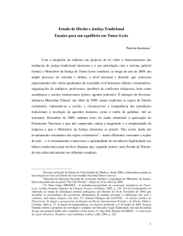 Estado de Direito e Justi&ccedil;a Tradicional Ensaios para um equil&iacute;brio