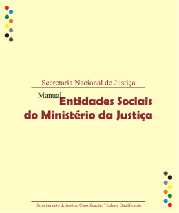 Manual de entidades sociais do Ministério da Justiça