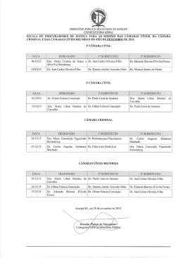 ESCALA DE PROCURADORES DE JUSTI&Ccedil;A PARA As SESS&Oacute;ES