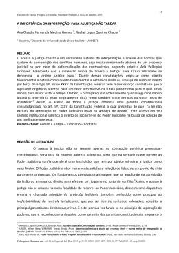 A IMPORT&Acirc;NCIA DA INFORMA&Ccedil;&Atilde;O: PARA A JUSTI&Ccedil;A
