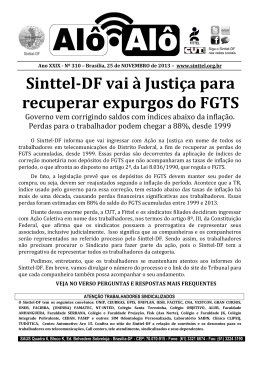 Sinttel-DF vai à Justiça para recuperar expurgos do FGTS