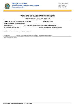 vota&ccedil;&atilde;o do candidato por se&ccedil;&atilde;o - Tribunal Regional Eleitoral de