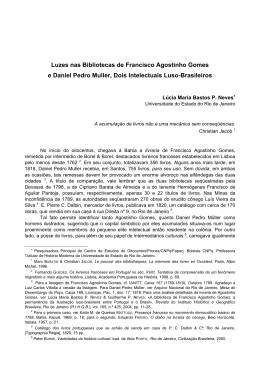 Luzes nas Bibliotecas de Francisco Agostinho Gomes e Daniel