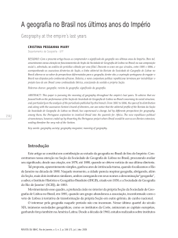 A geografia no Brasil nos &uacute;ltimos anos do Imp&eacute;rio