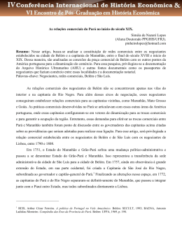 As rela&ccedil;&otilde;es comerciais do Par&aacute; no in&iacute;cio do s&eacute;culo XIX. Sim&eacute;ia de