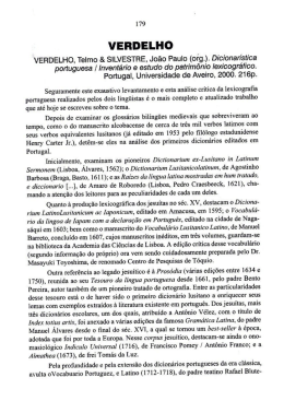 dicionar&iacute;stica portuguesa / invent&aacute;rio e estudo do patrim&ocirc;nio