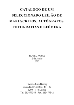 Leil&atilde;o Junho 2012 - Livraria Luis Burnay