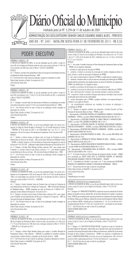 Di&aacute;rio Oficial do Munic&iacute;pio - Prefeitura Municipal do Natal
