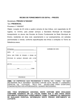 recibo de fornecimento de edital – pregão