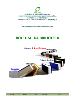Boletim Biblioteca No. 10 - Superintendência do Desenvolvimento