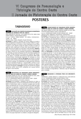 POSTERES - Jornal Brasileiro de Pneumologia