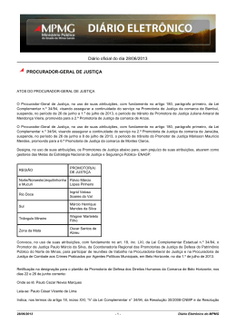 Di&aacute;rio oficial do dia 28/06/2013 PROCURADOR