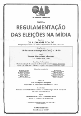 Palestra Dr. Alexandre - Regulamentação das