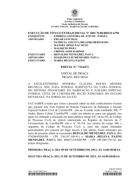EDITAL N.&ordm; 7414471 EDITAL DE PRA&Ccedil;A PRAZO: DEZ DIAS