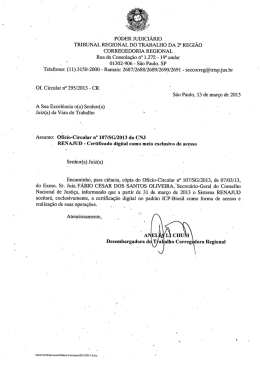 Ofício-Circular nº 107/SG/2013 - Tribunal Regional do Trabalho da