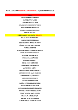 resultado do vestibular agendado 1&ordm;/2015 aprovados