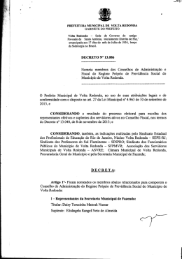 Decreto N° 13.086 - Nomeia Membros do Conselho Ativos