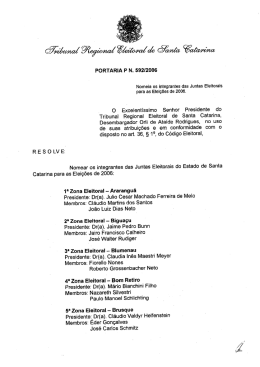 Portaria P n. 592/2006 - Tribunal Regional Eleitoral de Santa Catarina