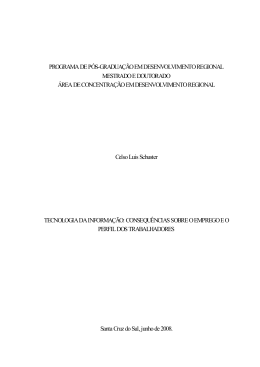 tecnologia da informa&ccedil;&atilde;o: consequ&ecirc;ncias sobre o emprego e o