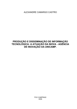 produção e disseminação de informação tecnológica