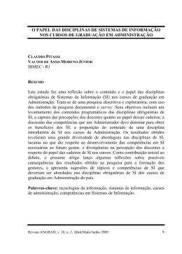 O Papel da Disciplina de Sistemas de Informação nos Cursos de