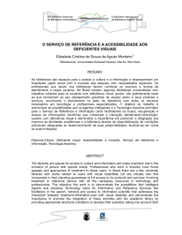 o serviço de referência e a acessibilidade aos deficientes visuais