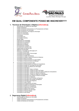 EM QUAL COMPONENTE POSSO ME INSCREVER???