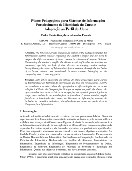 Planos Pedag&oacute;gicos para Sistemas de Informa&ccedil;&atilde;o