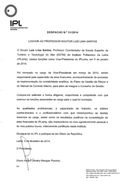 Despacho n.&ordm; 31/2014 - Instituto Polit&eacute;cnico de Leiria