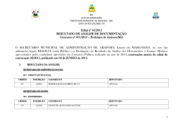 edital 005 / 2015 resultado da analise dos documentos e exames
