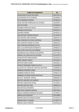 PROCESSO DE ADMISS&Atilde;O 2012