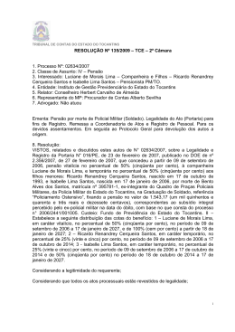 Decis&atilde;o, Relat&oacute;rio e Voto. - Tribunal de Contas do Estado do