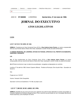 JORNAL DO EXECUTIVO - Companhia de Habita&ccedil;&atilde;o de Londrina