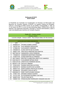 Delibera&ccedil;&atilde;o 021/2015 &ndash; Homologa a lista de eleitores aptos