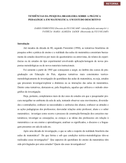 Tendências da pesquisa brasileira sobre a prática pedagógica em