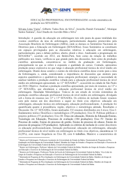 EDUCA&Ccedil;&Atilde;O PROFISSIONAL EM ENFERMAGEM