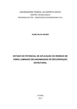 estudo do potencial de aplica&ccedil;&atilde;o do res&iacute;duo de vidro laminado em