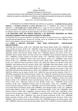 Resultado final nas provas objetivas, resultado provis&oacute;rio na prova
