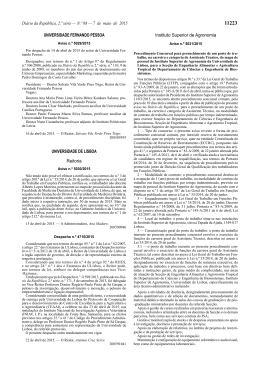 Despacho n.&ordm; 4710/2015 - Universidade de Lisboa