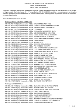 CONSELHO DE RECURSOS DA PREVIDÊNCIA PAUTA PARA