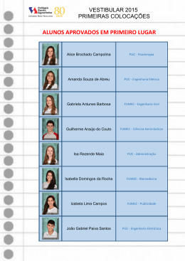 alunos aprovados em primeiro lugar