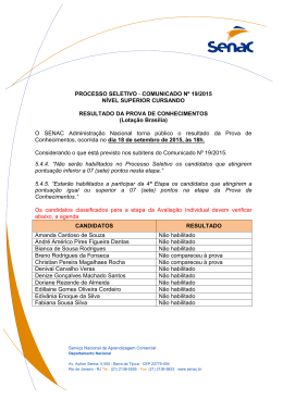 Resultado da prova para cargos de N&iacute;vel Superior cursando