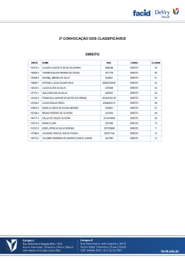 2ª CONVOCAÇÃO DOS CLASSIFICÁVEIS DIREITO