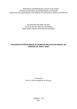 evolução da prevalência de diabetes mellitus no brasil no período