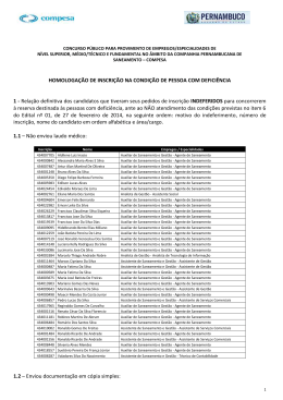 Edital definitivo de indeferimento de inscri&ccedil;&atilde;o na