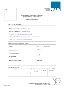 Formulário de Candidatura Interna Alunos UAL